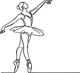 Ballet Dancer Line Drawing - Vector Art for Dance Lovers