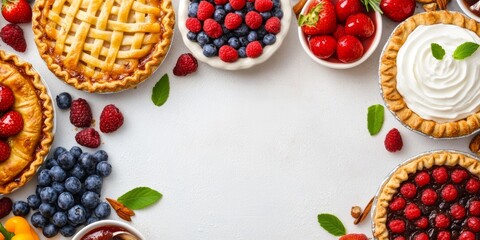 Assorted Mini Fruit Pies with Lattice Crusts and Berry Fillings for British Pie Week 4