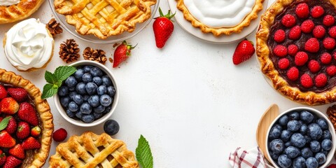 Assorted Mini Fruit Pies with Lattice Crusts and Berry Fillings for British Pie Week 1