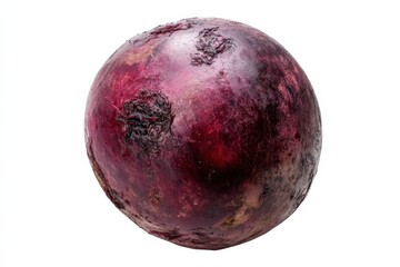 A whole beetroot against a white background
