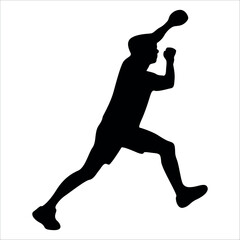 Climber Climbing in mountains silhouette vector illustration