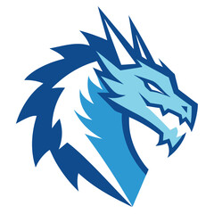 Frost Dragons vector design for sports teams and business branding. Ideal for logos, emblems, and mascots to convey strength, energy, and a competitive spirit in a unique, bold style.