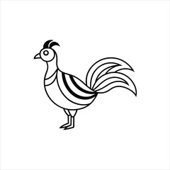  Vibrant Feathered Bird with Abstract Designs Vector