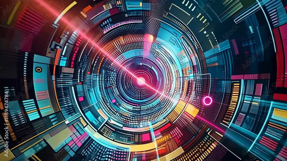 Poster abstract glitch art video background. vibrant design with distorted digital noise. modern aesthetic 