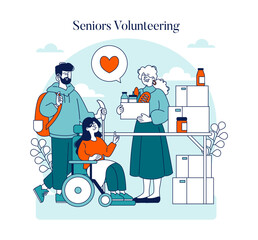 Happy Retirement Life. Flat Vector Illustration