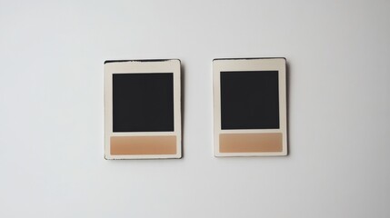 two vintage film slides on white background