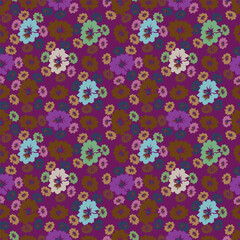 Abstract hand drawn flowers, seamless patterns with floral for fabric, textiles, clothing, poster, cover, banner, wall art, home decor, background. Vector illustration