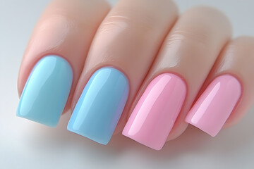 Obraz premium An image of trendy nail art ideas 2025 on a light background showcasing chic designs and fashionable colors, perfect for modern and stylish nail art inspiration.