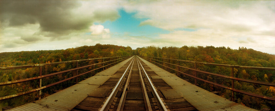 Panoramic view of Letchworth State Park, East Finger Lakes Region, Upstate New York, New York State
