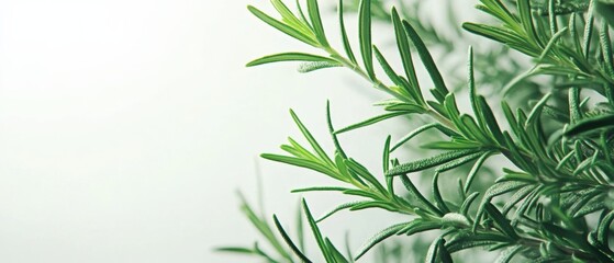 Obraz premium close up view of green rosemary sprigs