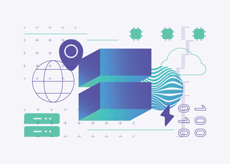  Data servers modern gradient technology illustration