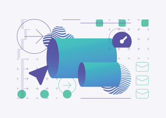  Cylinders big data modern gradient technology illustration