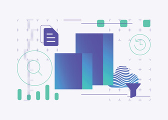  Data log chart modern gradient technology illustration