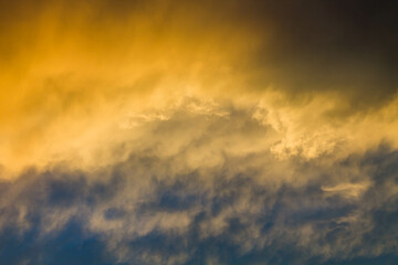 colorful dramatic sky with cloud at sunset. Sky background. Sky with clouds at sunset.