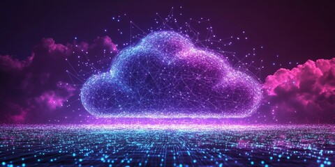 Code, internet and big data connection for cloud storage, artificial intelligence and coding. Blue, matrix and network connectivity for ai algorithm, quantum computing and communication, Generative AI