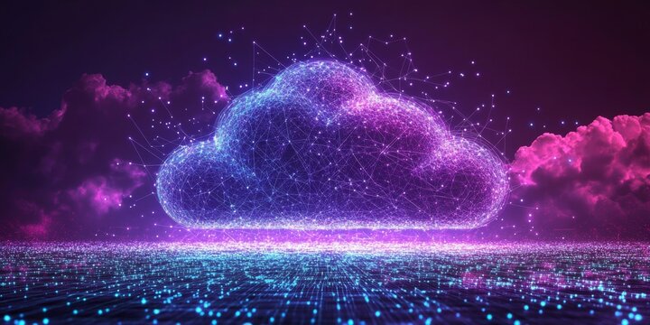 Code, internet and big data connection for cloud storage, artificial intelligence and coding. Blue, matrix and network connectivity for ai algorithm, quantum computing and communication, Generative AI - Powered by Adobe