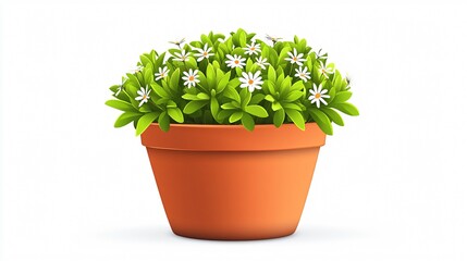 Fototapeta premium Wide Angle Centered Isolated Flower Pot Vector Design for Creative Projects