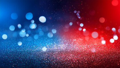 blue red bokeh particles glitter awards dust gradient abstract background futuristic glittering in space on blue red background