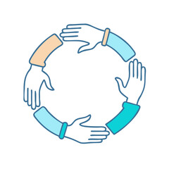Obraz premium hands forming a circle hands forming a circle vector illustration - simple illustration of hands forming a circle, perfect for logos hands forming a circle