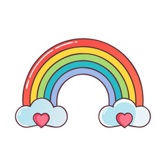 rainbow with heart rainbow with heart vector illustration - simple illustration of rainbow with heart, perfect for logos rainbow with heart