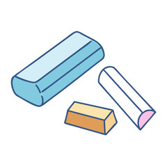 chalk and eraser vector icon, chalk and eraser vector illustration - simple illustration of chalk and eraser, perfect for logos chalk and eraser