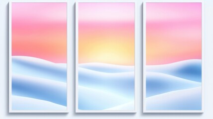Fototapeta premium Tranquil Abstract Landscape Series with Soft Pastel Colors and Gentle Curves