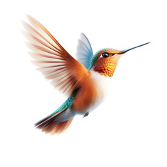 A vibrant hummingbird in mid-flight, showcasing its colorful plumage and delicate wings. This stunning bird exemplifies the beauty of nature and the importance of biodiversity.