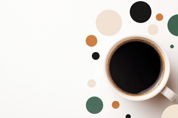 Obraz premium A Cozy Cup of Coffee Surrounded by Colorful Circles