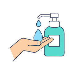 hand sanitizer vector icon, hand sanitizer vector illustration - simple illustration of hand sanitizer, perfect for logos hand sanitizer
