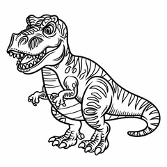 Fierce T-Rex Coloring Page for Kids