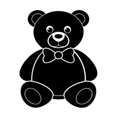 teddy bear  Silhouette illustration white background 
