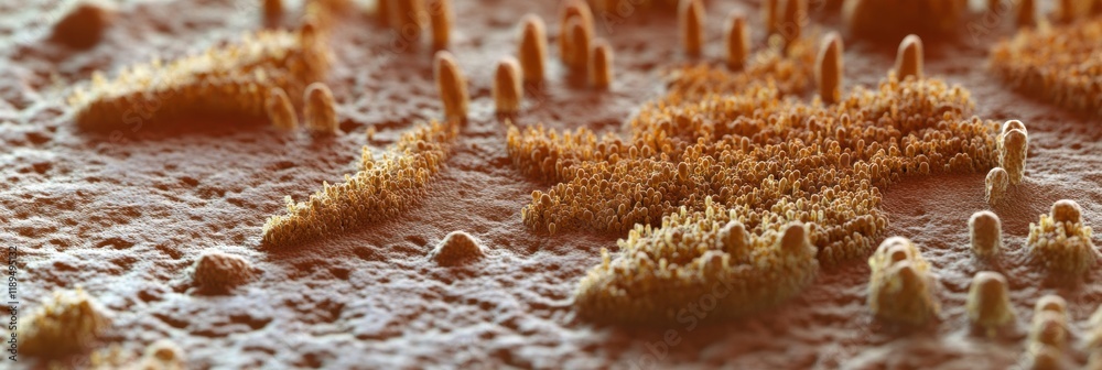 Poster close up view of microbes on common surfaces such as door handles and smartphones showcasing daily c