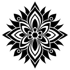 Simple mandala silhouette vector Art design, Floral mandala Illustration, ornament, flower, design, outline, template, pattern, ethnic. mandala design for invitation card, coloring book.