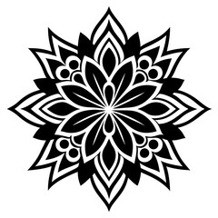 Simple mandala silhouette vector Art design, Floral mandala Illustration, ornament, flower, design, outline, template, pattern, ethnic. mandala design for invitation card, coloring book.