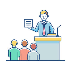 teacher podium vector icon, teacher podium vector illustration - simple illustration of teacher podium, perfect for logos teacher podium
