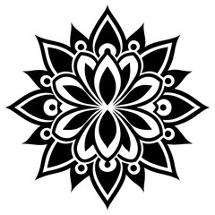 Simple mandala silhouette vector Art design, Floral mandala Illustration, ornament, flower, design, outline, template, pattern, ethnic. mandala design for invitation card, coloring book.