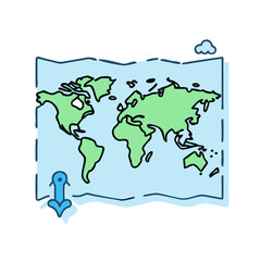 world map vector icon, world map vector illustration - simple illustration of world map, perfect for logos world map