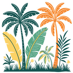 Fototapeta premium tropical palm trees vector