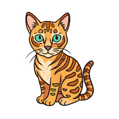 bengal cat vector icon, bengal cat vector illustration - simple illustration of bengal cat, perfect for logos bengal cat
