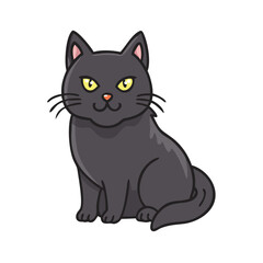 black cat vector icon, black cat vector illustration - simple illustration of black cat, perfect for logos black cat