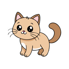 cartoon kitty vector icon, cartoon kitty vector illustration - simple illustration of cartoon kitty, perfect for logos cartoon kitty