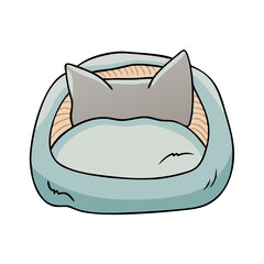 cat bed with blanket vector icon, cat bed with blanket vector illustration - simple illustration of cat bed with blanket, perfect for logos cat bed with blanket