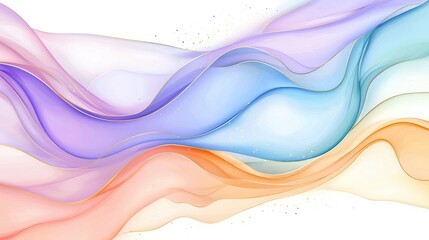 Elegant Abstract Waves of Colorful Fluid Motion in Soft Tones