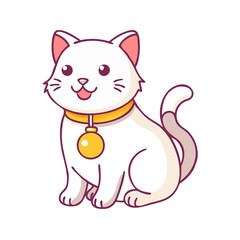 cat collar with bell vector icon, cat collar with bell vector illustration - simple illustration of cat collar with bell, perfect for logos cat collar with bell
