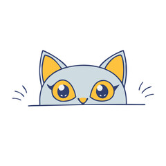 cat eyes peeking vector icon, cat eyes peeking vector illustration - simple illustration of cat eyes peeking, perfect for logos cat eyes peeking