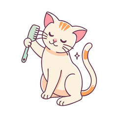 cat grooming itself vector icon, cat grooming itself vector illustration - simple illustration of cat grooming itself, perfect for logos cat grooming itself
