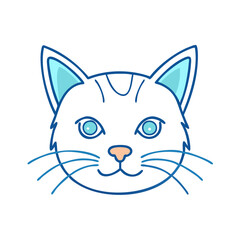 cat head icon vector icon, cat head icon vector illustration - simple illustration of cat head icon, perfect for logos cat head icon