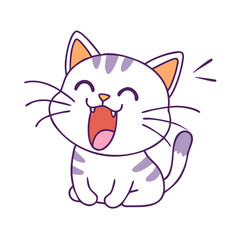 cat meowing vector icon, cat meowing vector illustration - simple illustration of cat meowing, perfect for logos cat meowing