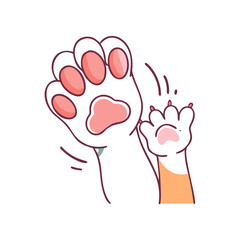 cat paw high five vector icon, cat paw high five vector illustration - simple illustration of cat paw high five, perfect for logos cat paw high five