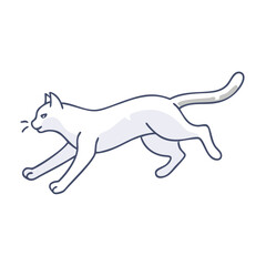 cat running vector icon, cat running vector illustration - simple illustration of cat running, perfect for logos cat running